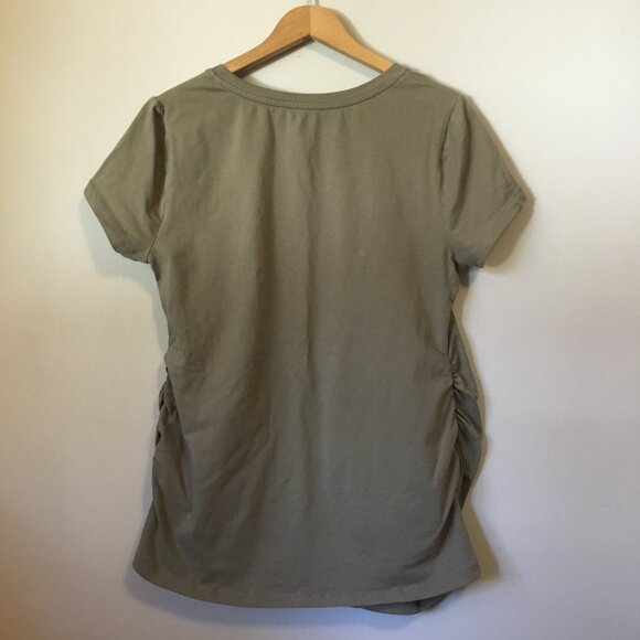 Paisley Sky Olive Green Cotton Maternity Tee - Picture 2 of 15